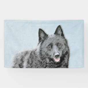 Schipperke Painting - Cute Original Dog Art Banner