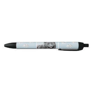 Schipperke Painting - Cute Original Dog Art Black Ink Pen