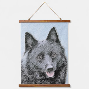Schipperke Painting - Cute Original Dog Art Hanging Tapestry