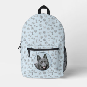 Schipperke Painting - Cute Original Dog Art Printed Backpack