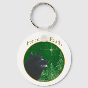 Schipperke Peace Keychain