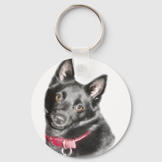 Schipperke Picture Keychain (Front)