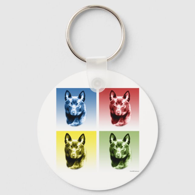 Schipperke Pop Art Keychain (Front)