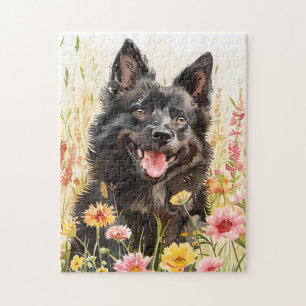 Schipperke Puzzle – Watercolor Jigsaw for Dog Fans