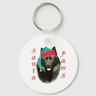 Schipperke Santa Paws Keychain