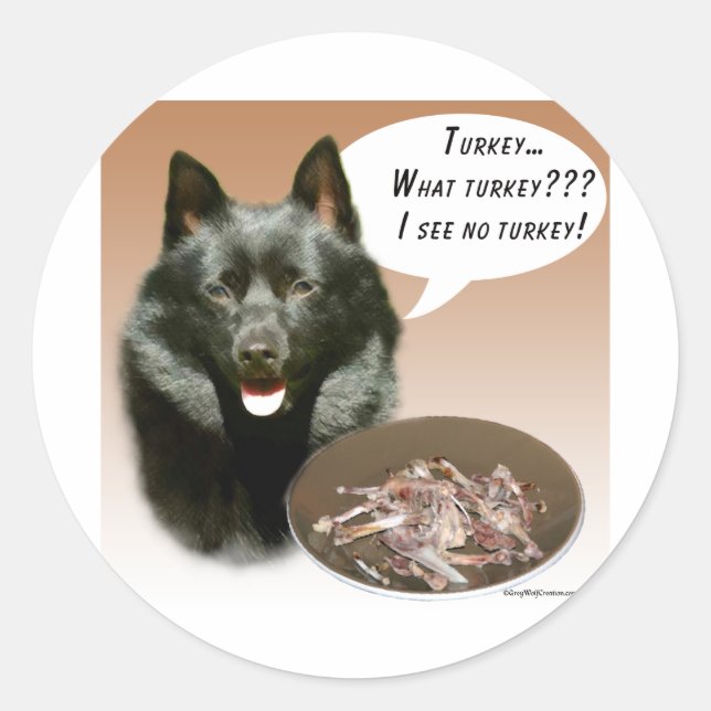 Schipperke Turkey Classic Round Sticker (Front)