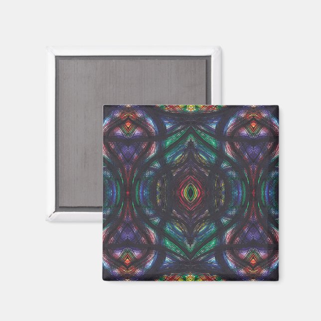 Schism Abstract Dark Rainbow Watercolor Art Magnet (Front/Back)