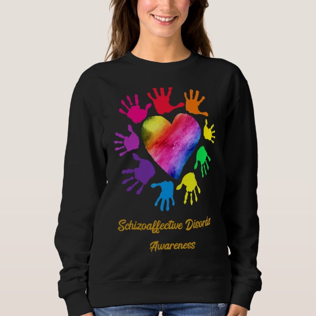 Schizoaffective Disorder Awareness Hands Sweatshirt (Front)