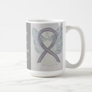 Schizophrenia Awareness Ribbon Angel Custom Mug