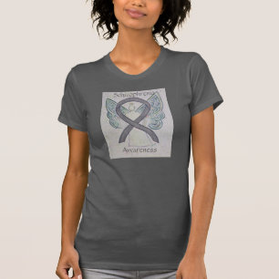 Schizophrenia Silver Awareness Ribbon Angel Shirt