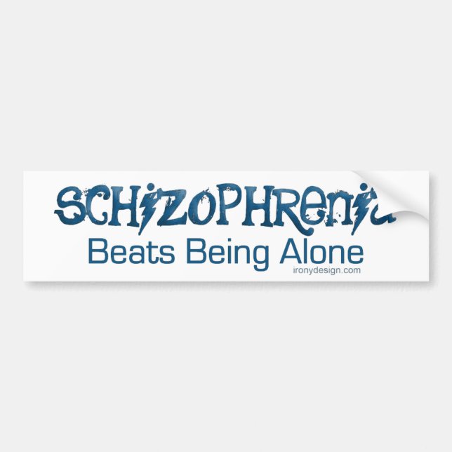Schizophrenic Humour Bumper Sticker (Front)