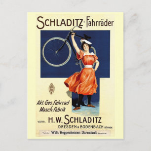 Schladitz-Fahrräder Vintage Bicycle Poster Postcard