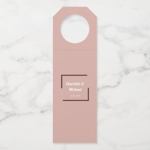 Schlicht elegant Dusty-Rose/Weiß  Bottle Tag