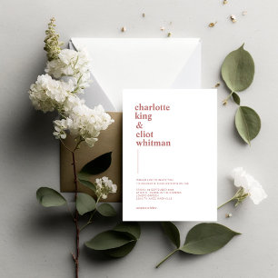 Schlicht modern Weiß, Braun einladung Invitation