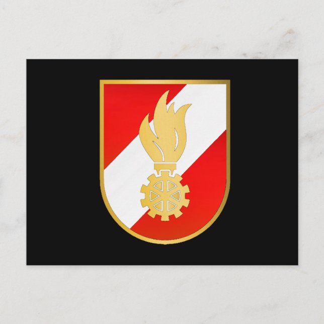 Schlichte Postkarte mit Feuerwehr Wappen Österreic Postcard (Front)