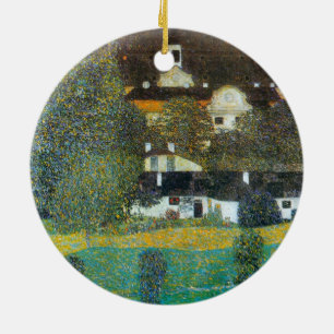 Schloss Kammer on the Attersee II By Gustav Klimt Ceramic Ornament