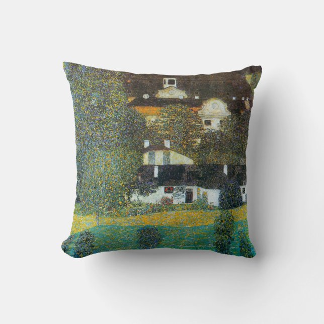 Schloss Kammer on the Attersee II By Gustav Klimt Throw Pillow (Front)