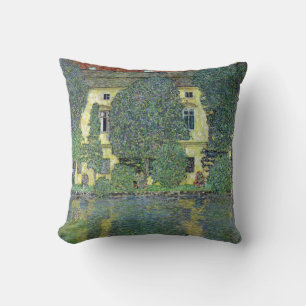 Schloss Kammer on the Attersee III By Gustav Klimt Throw Pillow