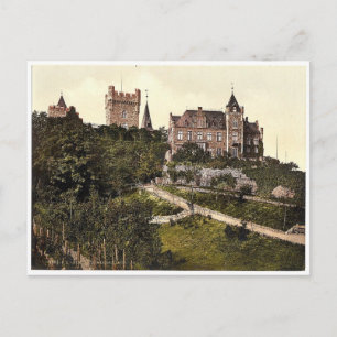 Schloss Klopp, Bingen, the Rhine, Germany rare Pho Postcard