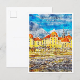 Schloss Moritzburg Germany travel watercolor Postcard