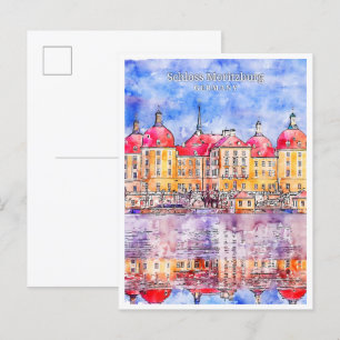 Schloss Moritzburg Germany travel watercolor Postcard