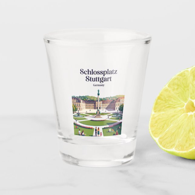 Schlossplatz Stuttgart Germany Shot Glass (Front)