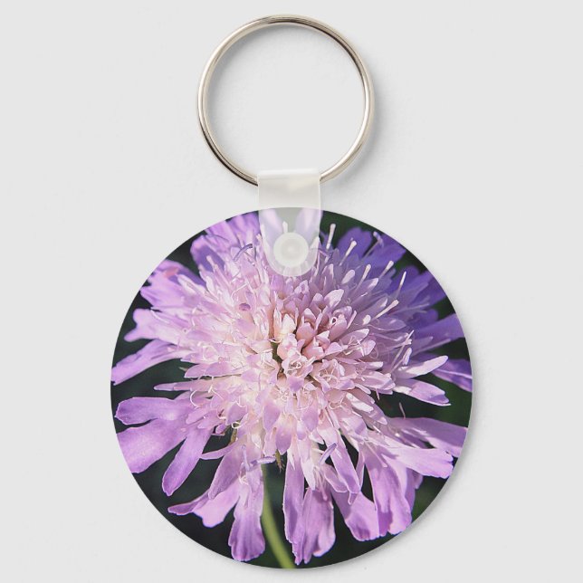Schlüsselanhänger lila Scabiosablüte Keychain (Front)