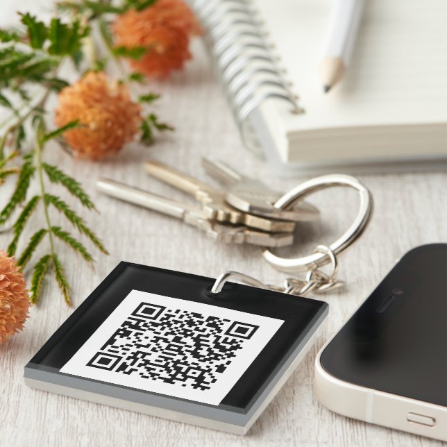 Schlüsselanhänger mit eigenem QR Code Keychain (Front Right)