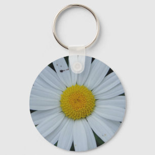 Schlüsselanhänger weisse Margeritenblüte Keychain
