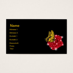 Schmetterling auf Rose m. sterne regentropfen