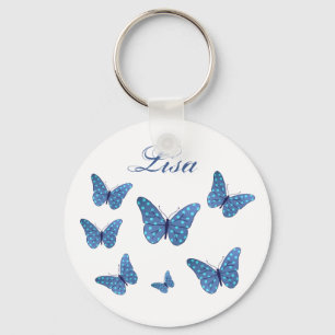 Schmetterlinge Punkte personalisiert Keychain