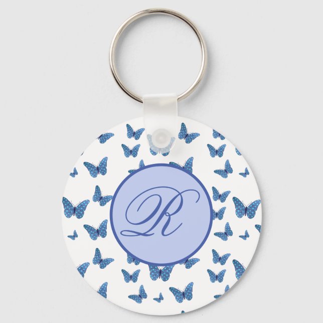 Schmetterlinge Punkte personalisiert Keychain (Front)