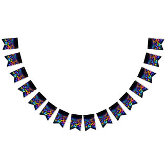 Schmetterlings wimpl in Neonfarben Bunting Flags