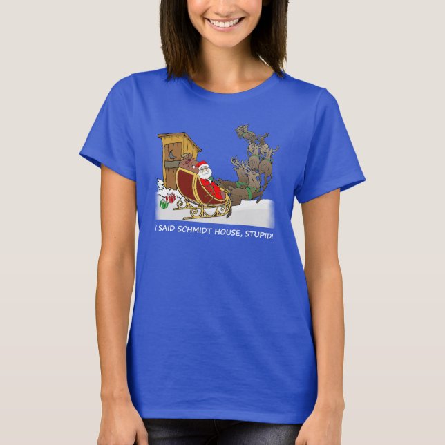Schmidt House Cartoon Christmas Shirt (Front)