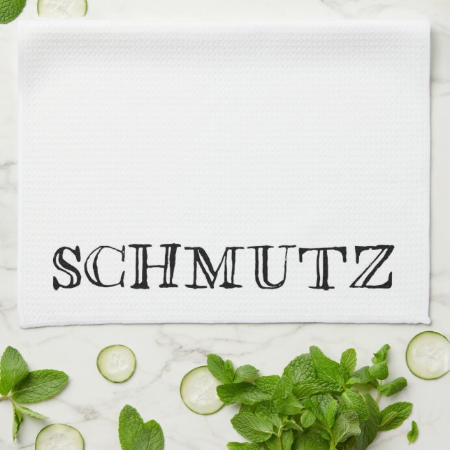 Schmutz Jewish Humour Kitchen Towel (Folded)