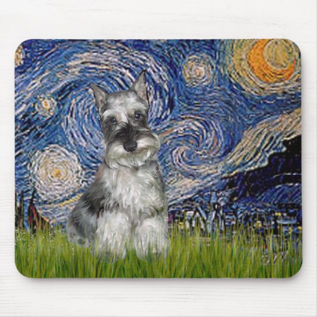 Schnauzer 1 - Starry Night Mouse Pad (Front)