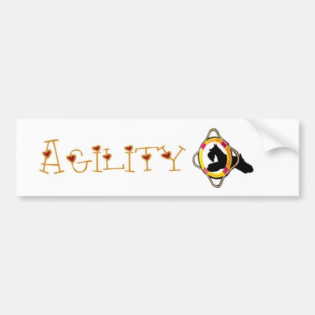 Schnauzer Agility Dog Sticker (Front)
