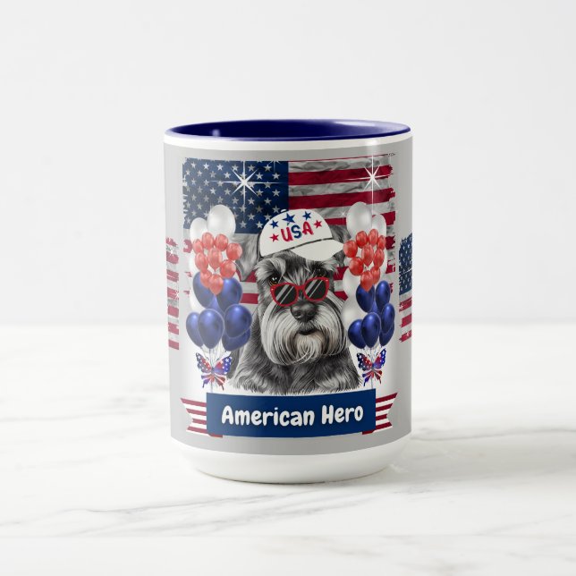 Schnauzer American Hero Coffee Mug (Center)