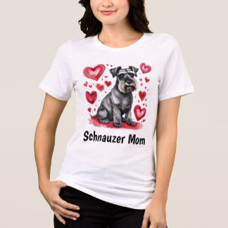 Schnauzer and Hearts T-Shirt Tri-Blend Shirt
