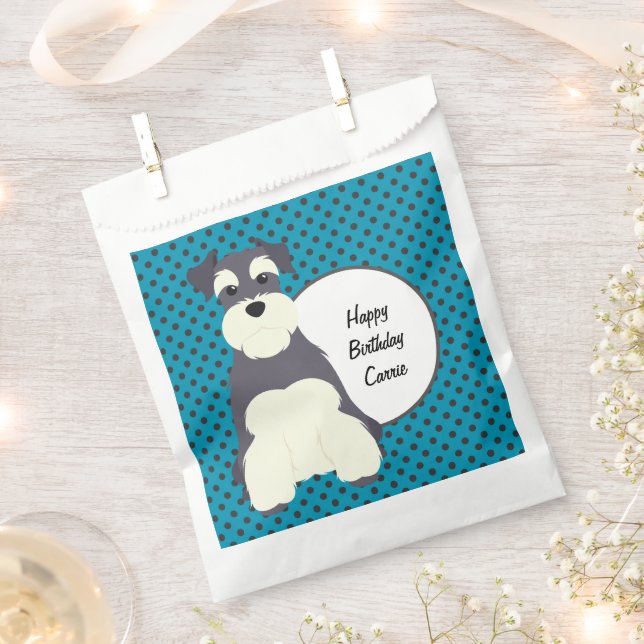 Schnauzer and Polka Dots Customizable Favour Bag (Clipped)