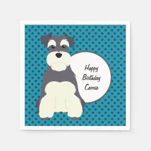 Schnauzer and Polka Dots Customizable Napkin