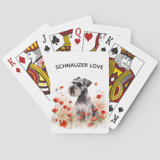 Schnauzer and Wildflower Playing Cards