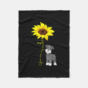 Schnauzer Are My Sunshine Sunflower Schnauzer Mom Fleece Blanket