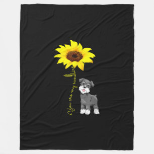 Schnauzer Are My Sunshine Sunflower Schnauzer Mom Fleece Blanket