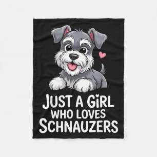 Schnauzer Art For Women Girls Kids Mini Schnauzer Fleece Blanket