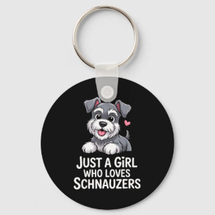 Schnauzer Art For Women Girls Kids Mini Schnauzer  Keychain