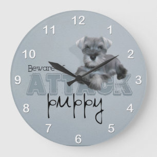 Schnauzer Attack Wall Clock
