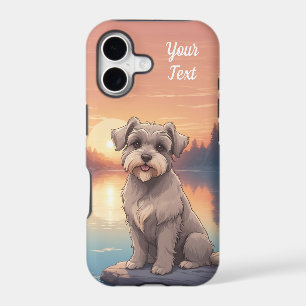 Schnauzer au bord du lac