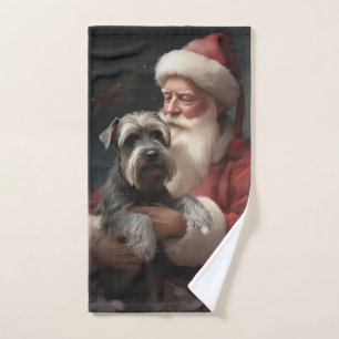 Schnauzer avec Noël Festif du Père Noël