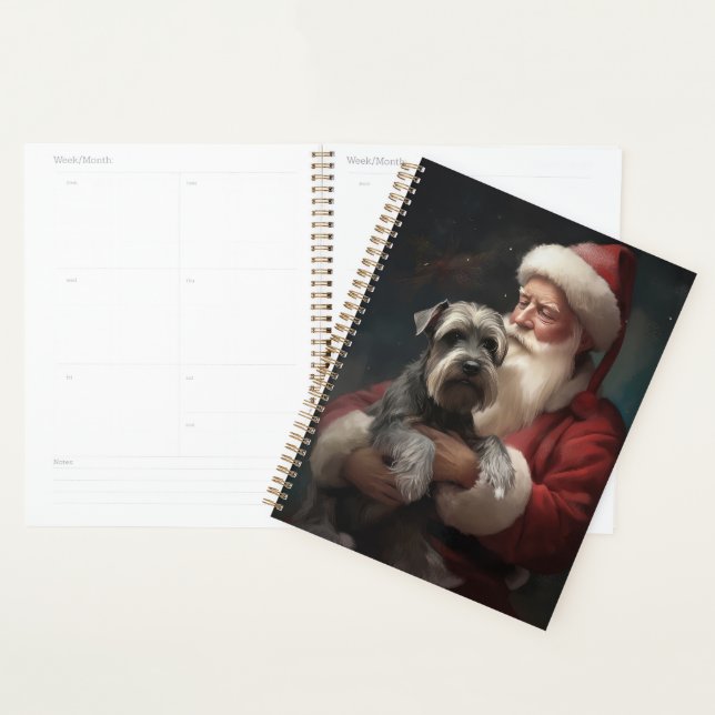 Schnauzer avec Noël Festif du Père Noël (Devant avec enveloppe)